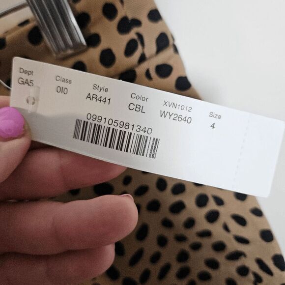 J.Crew Leopard Dot Print Pencil Skirt AR441 NWT Women's Black/Tan Size 4 - Picture 3 of 4